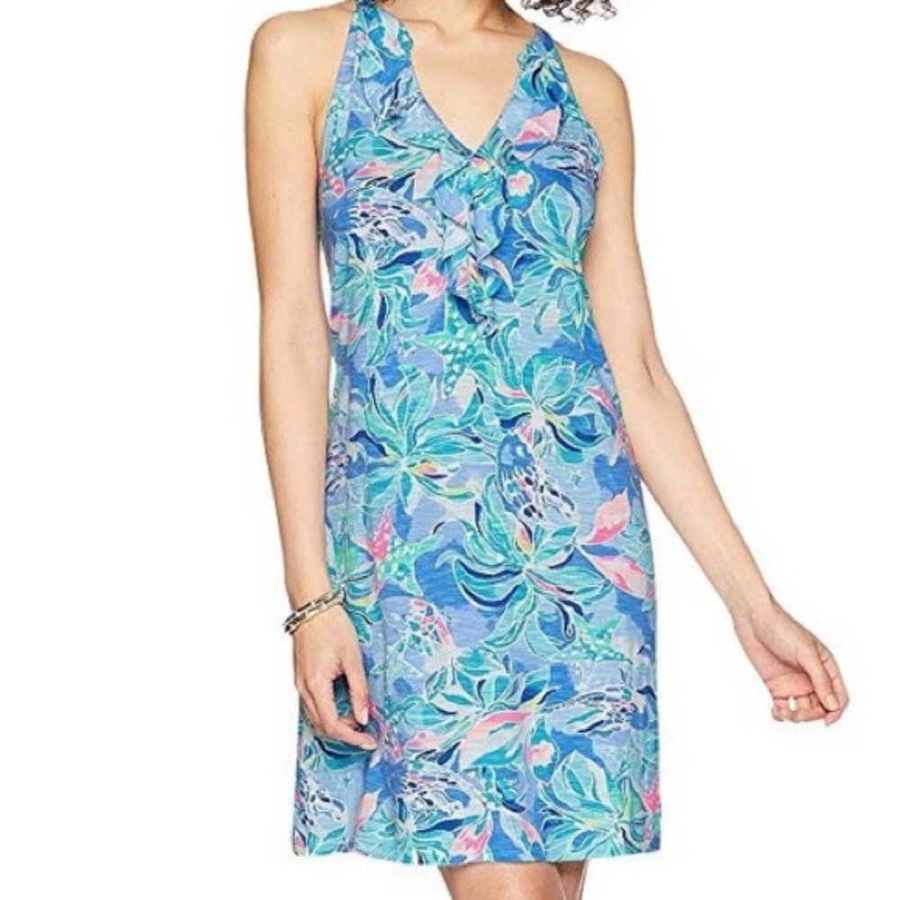 Lilly Pulitzer Shay Dress Bennet Blue Celestial Seas (Women's XS)